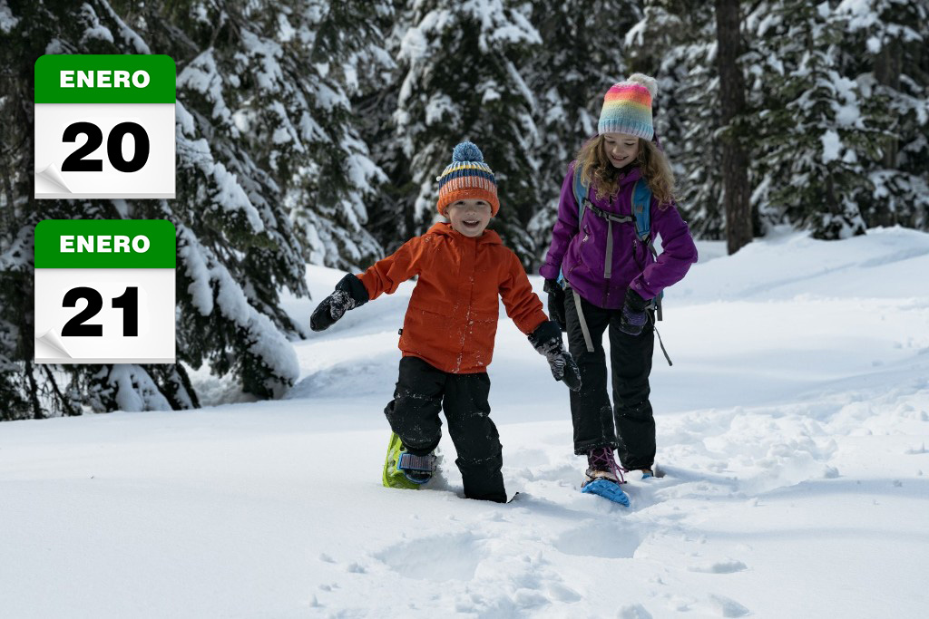 Curso raquetas nieve Asturias niños