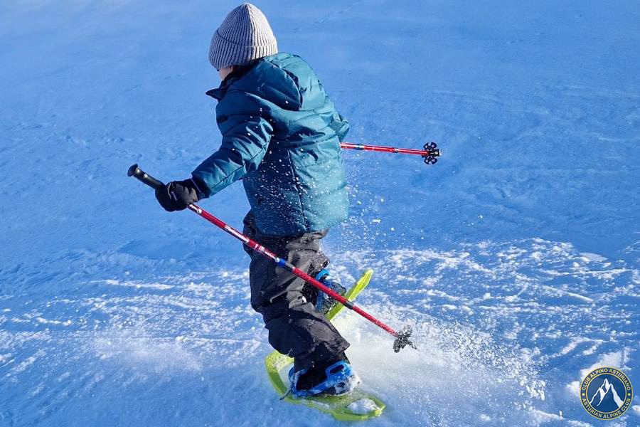 Raquetas de nieve con nios en Asturias